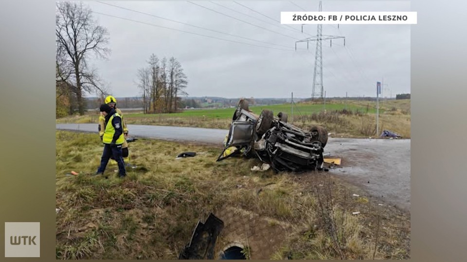 Groźny wypadek pod Lesznem